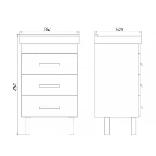 Тумба с раковиной Comforty Никосия 00-00017092 50 см бежевый